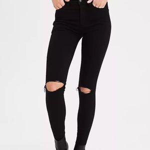 American Eagle Black Ripped Jeans